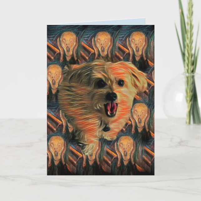 Morkie Dog "The Scream" Funny 40 Birthday Card (Front)