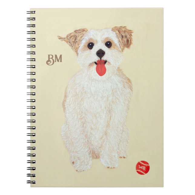 Morkie Dog With Ball Notebook (Front)