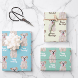 Morkie Dog Wrapping Paper Sheets Personalize