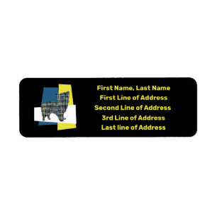 Morkie Dog Yellow & Blue Tricolour Address Return Address Label