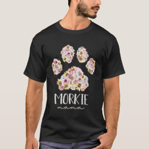 Morkie Mama Floral Paw Dog Mum T-Shirt