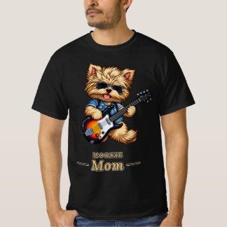 Morkie Mom Rock Star Guitar Dog Gift T-Shirt