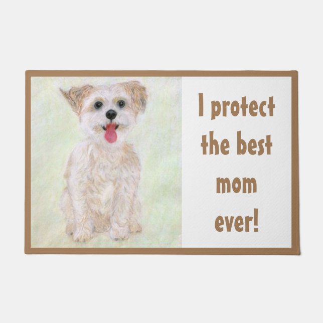Morkie Mother's Guard Dog Doormat Large (Front)