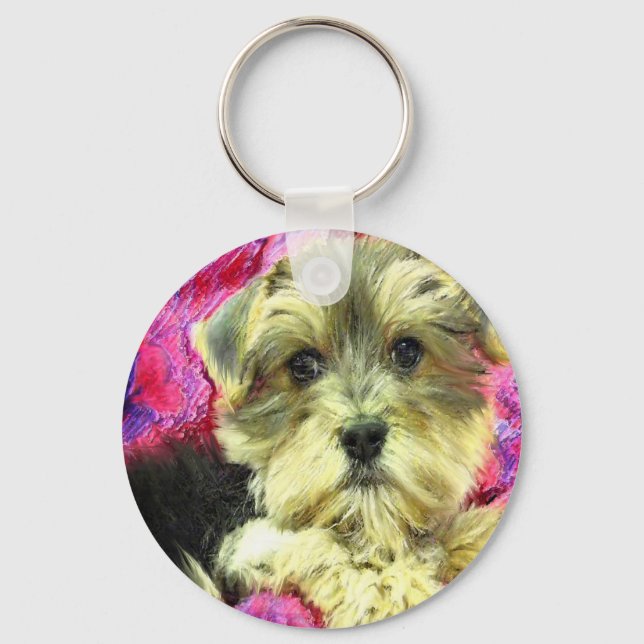 morkie puppy keychain (Front)