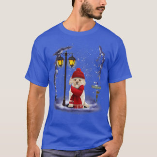 Morkie Santa Snow Christmas Light Winter Pajama  T-Shirt