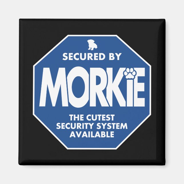 Morkie-Security-Blue Magnet (Front)