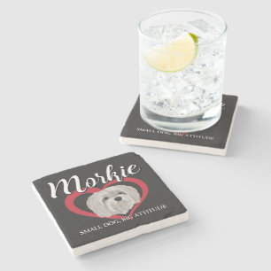 Morkie - Small Dog, Big Attitude - 3 Stone Coaster