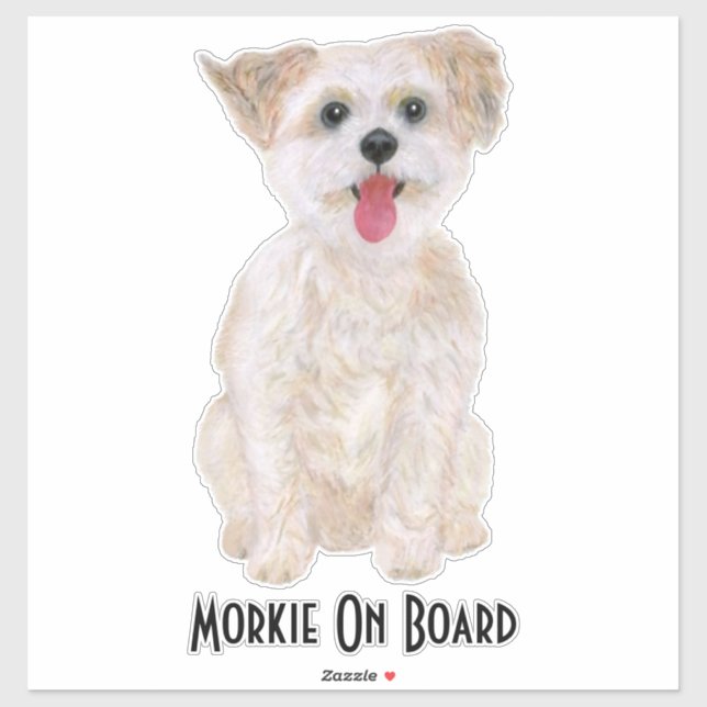 Morkie Vinyl Sticker with Text (Sheet)