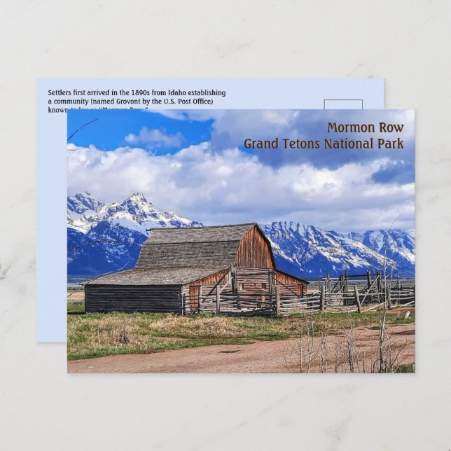 Mormon Row, Grand Tetons Postcard (Front/Back)