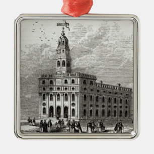 Mormon Temple at Salt Lake, 1854 Metal Tree Decoration