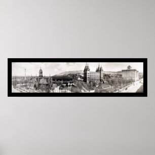 Mormon Temple Grounds Photo 1912 Poster