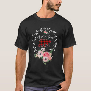 Mormor Bear Xmas Family Christmas Pajama Red Plaid T-Shirt
