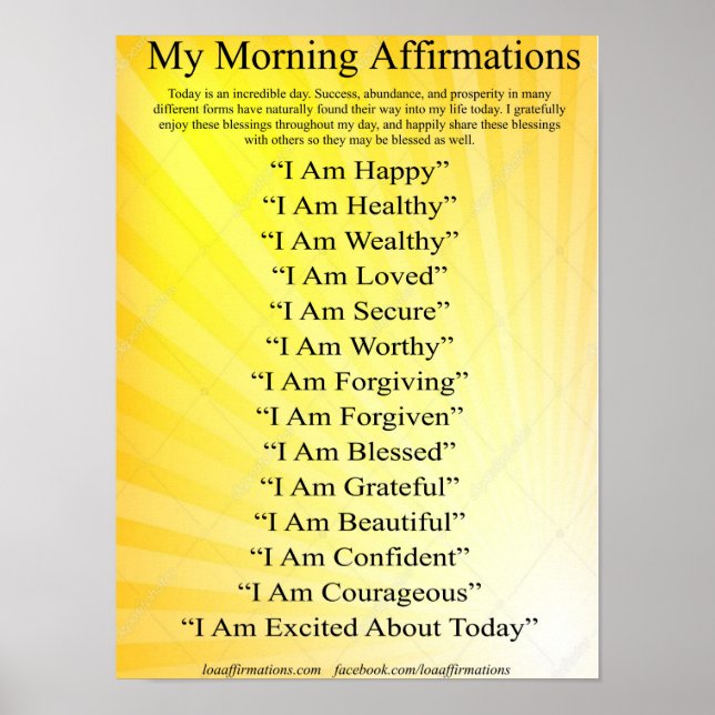 Morning Affirmations Poster (Front)