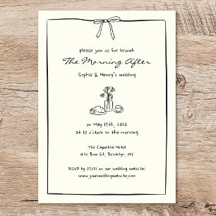 Morning After Wedding Brunch Timeless Hand Drawn Invitation