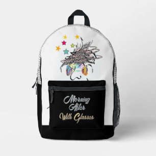 Morning After With Glasses Fun  Printed Backpack
