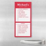 Morning and Afternoon Routine Chore List for Kids Magnetic Notepad<br><div class="desc">A simple and bright red and white responsibility and chore tracker checklist for kids, divided into morning and afternoon or evening sections to make it easier for young children to process, and less overwhelming than one big list. Change the titles of each area for your own system, and edit any...</div>