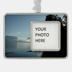 Morning at Lake McDonald in Glacier National Park Silver Plated Framed Ornament