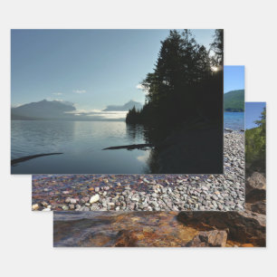 Morning at Lake McDonald in Glacier National Park Wrapping Paper Sheet