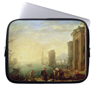Morning at the Port, 1640 (oil on canvas) Laptop Sleeve