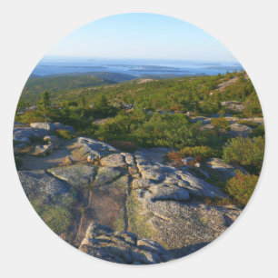 Morning atop Cadillac Mountain at Acadia Classic Round Sticker