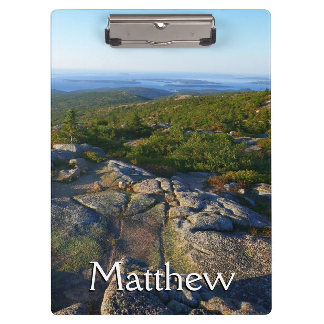 Morning atop Cadillac Mountain at Acadia Clipboard (Front)