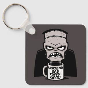 Morning Bad Coffee Good Reanimated Monster Key Ring