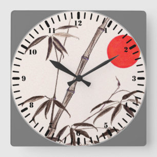 Morning Bamboo Square Wall Clock