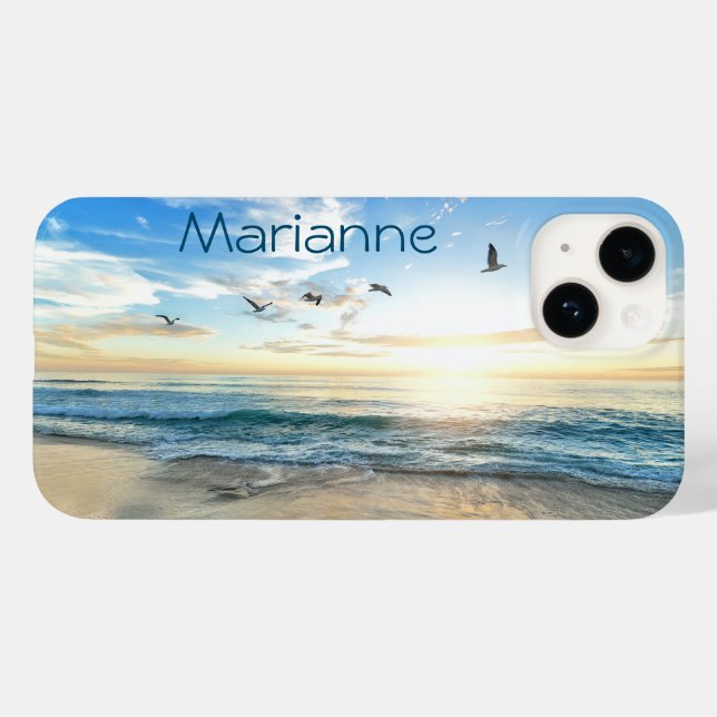 Morning Beach Seagulls Case-Mate iPhone Case (Back (Horizontal))