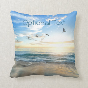 Morning Beach Seagulls Cushion