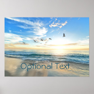 Morning Beach Seagulls Poster