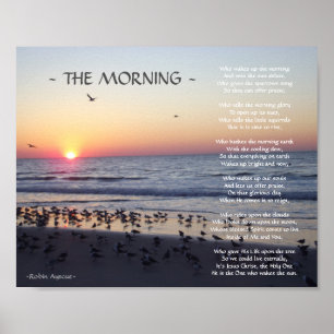 MORNING BEACH SUNRISE POEM POSTER