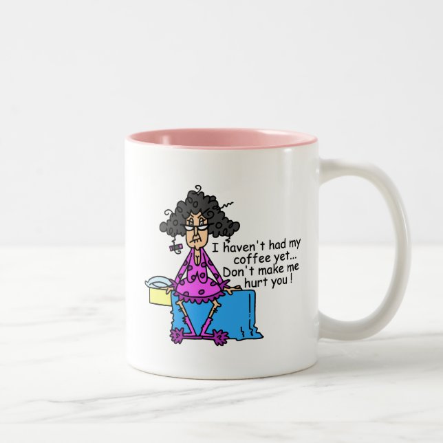 Morning Before Coffee Humour Two-Tone Coffee Mug (Right)