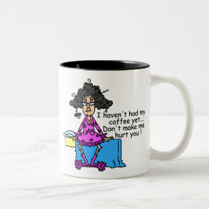 Morning Before Coffee Humour Two-Tone Coffee Mug