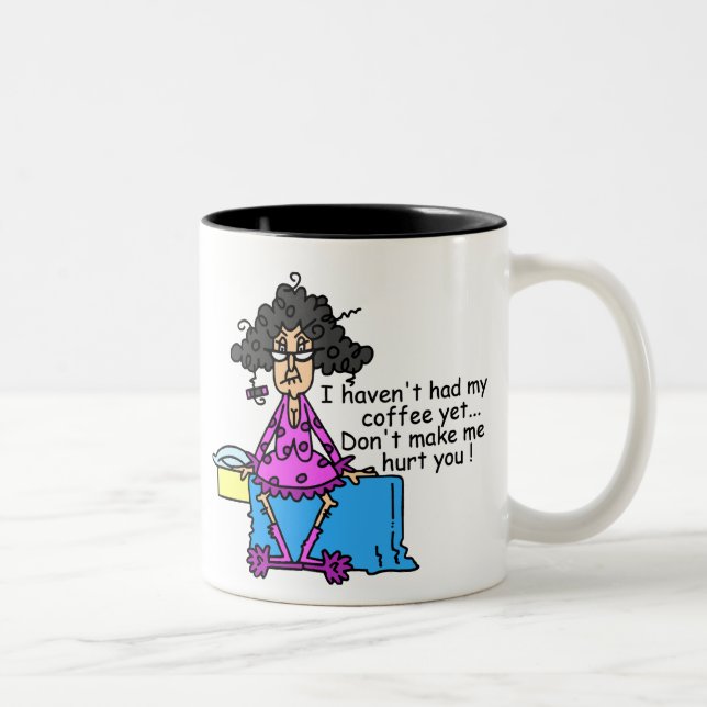 Morning Before Coffee Humour Two-Tone Coffee Mug (Right)