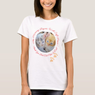 Morning Begins With Soft Paws, Cats Two Photos T-Shirt