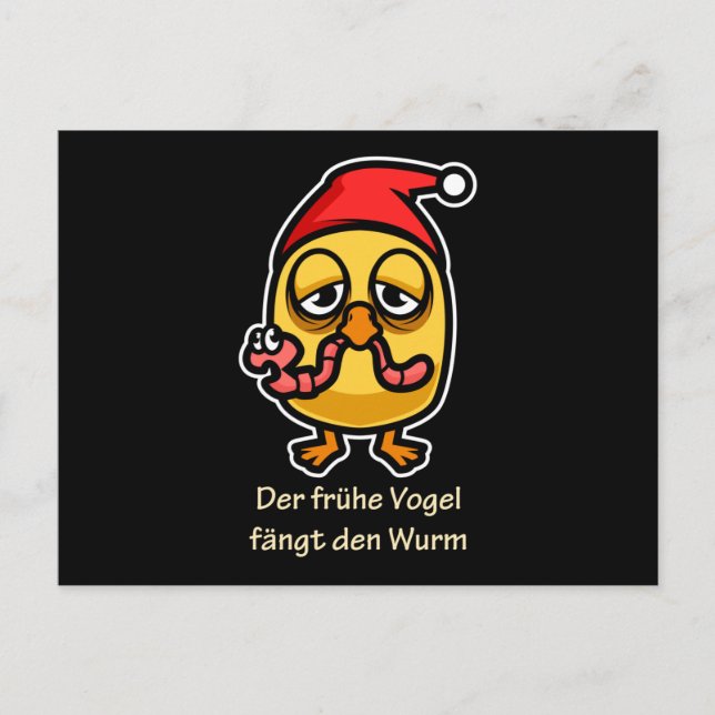 Morning Bird Luck Postcard (Front)