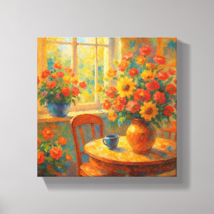 Morning Bliss – Colourful Floral Canvas Print
