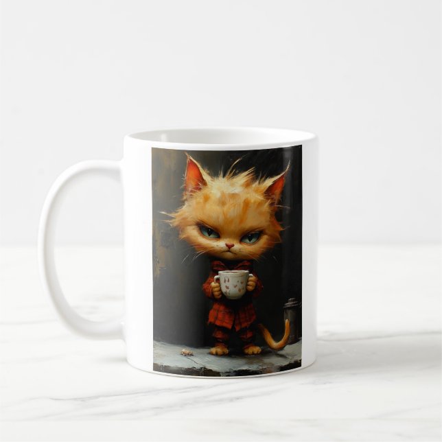 Morning Brew Bliss - Cat Coffee Mug (Left)