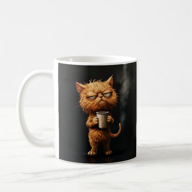 Morning Brew Bliss - Cat Coffee Mug (Left)