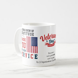 Morning Brew of Gratitude Patriotic Veterans Day Coffee Mug