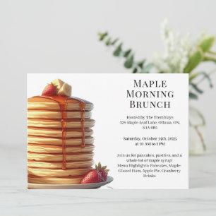 Morning Brunch   Pancakes & Maple Syrup Cosy Fall Invitation