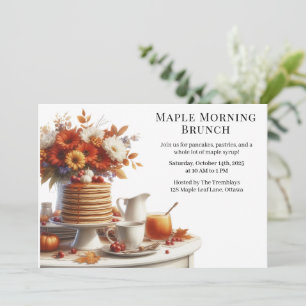 Morning Brunch Pancakes & Maple Syrup Cosy Fall Invitation