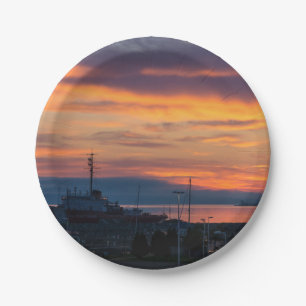 Morning Burst Over Mackinaw Paper Plate
