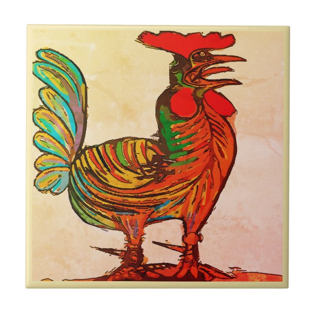 Morning Call, Rooster, Tile (Front)