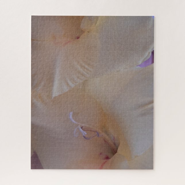 Morning Calm: Blush Petals in Gentle Focus Jigsaw Puzzle (Vertical)