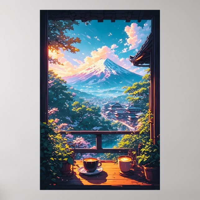 Morning Calm over Fuji Poster (Front)