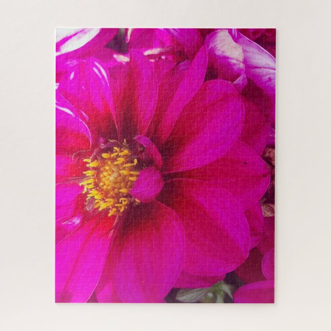 Morning Calm: Soft Pink Daisy with Golden Center Jigsaw Puzzle (Vertical)