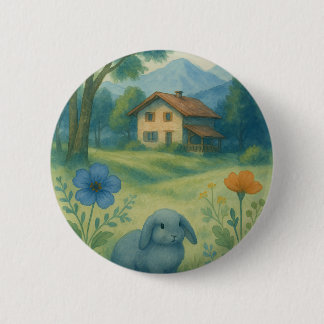 Morning Calm – Watercolor Meadow with Bagolo 6 Cm Round Badge