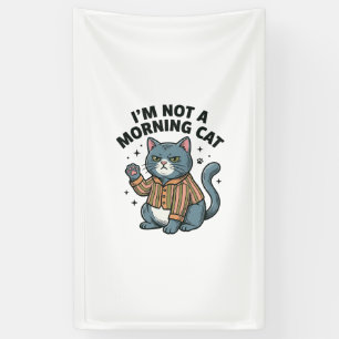 Morning Cat Vintage Engraving Funny Cat T-Shirt De Banner