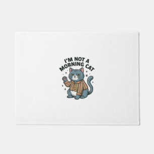 Morning Cat Vintage Engraving Funny Cat T-Shirt De Doormat